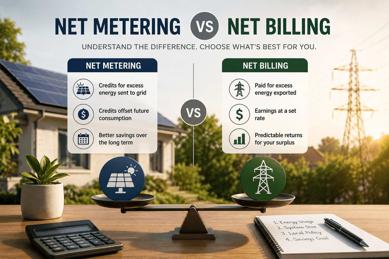 Net Metering vs Net Billing