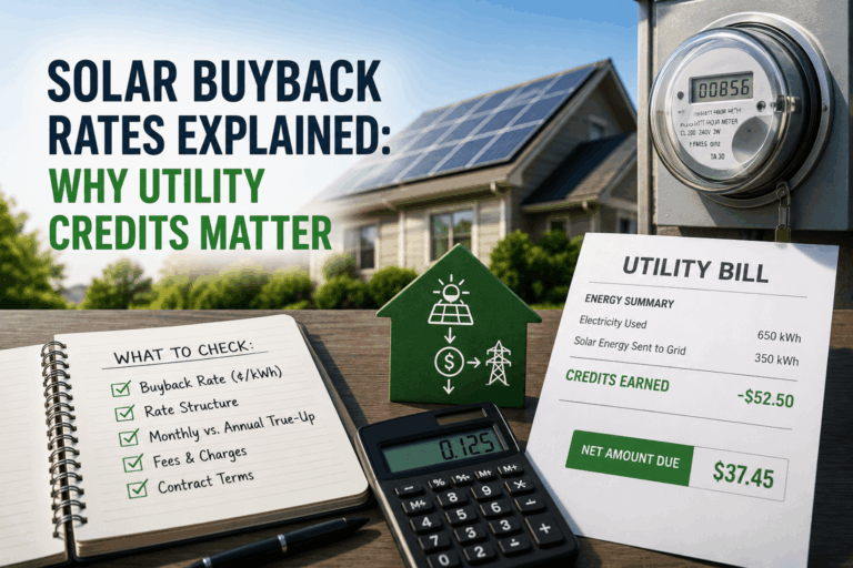 Solar buyback explained with utility credits