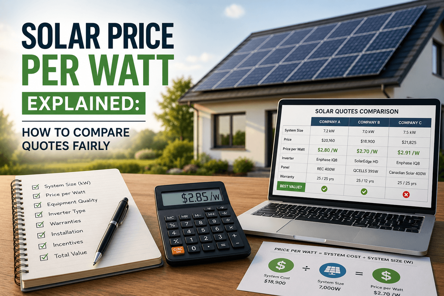 Solar pricing explained and compared