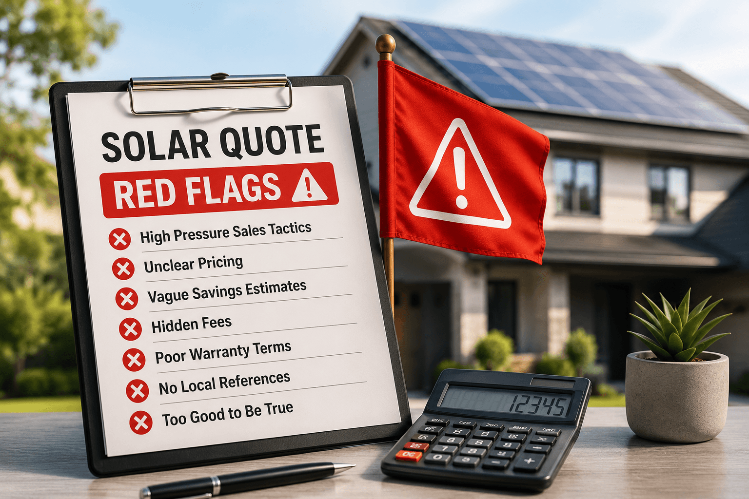 Solar quote red flags checklist